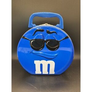 M&M's BLUE Face Tin Lunchbox Small 5" Tall from 2004 Galerie